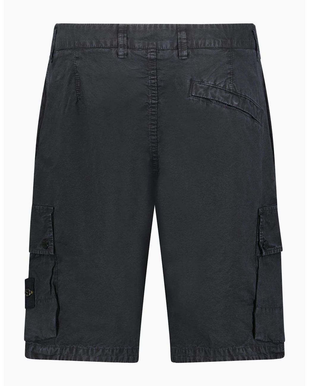 Stone Island Gray Brushed Organic 'Old Effect' Shorts for men