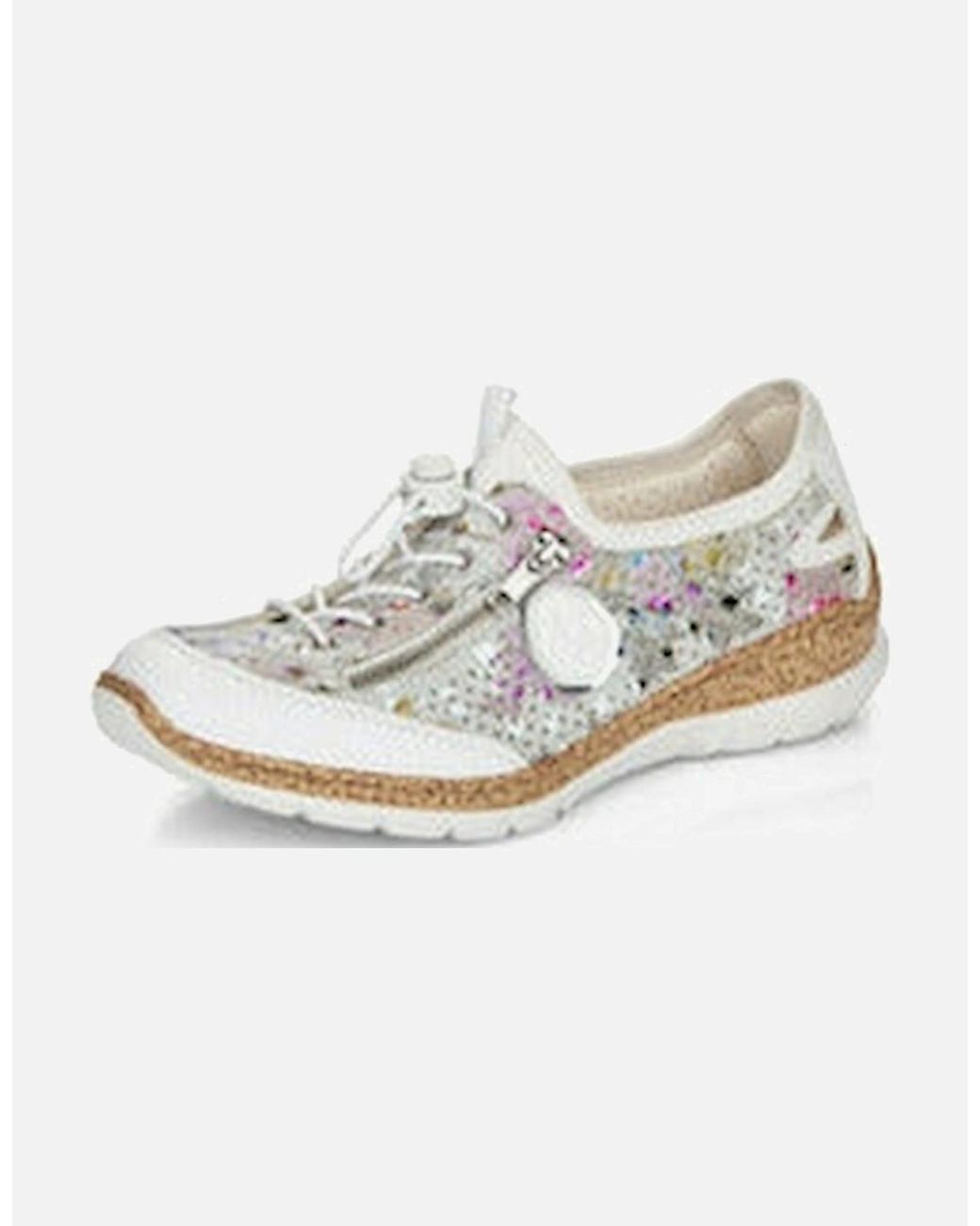Rieker Ladies Summer Shoes N42V1 90 Multi in White | Lyst UK