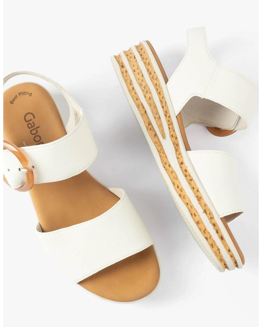 Gabor Metallic Andre Sandals Creamy