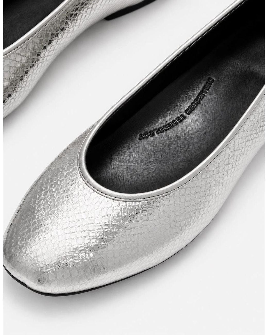 Fitflop White Delicato Snake Metallic Ballerina Shoes