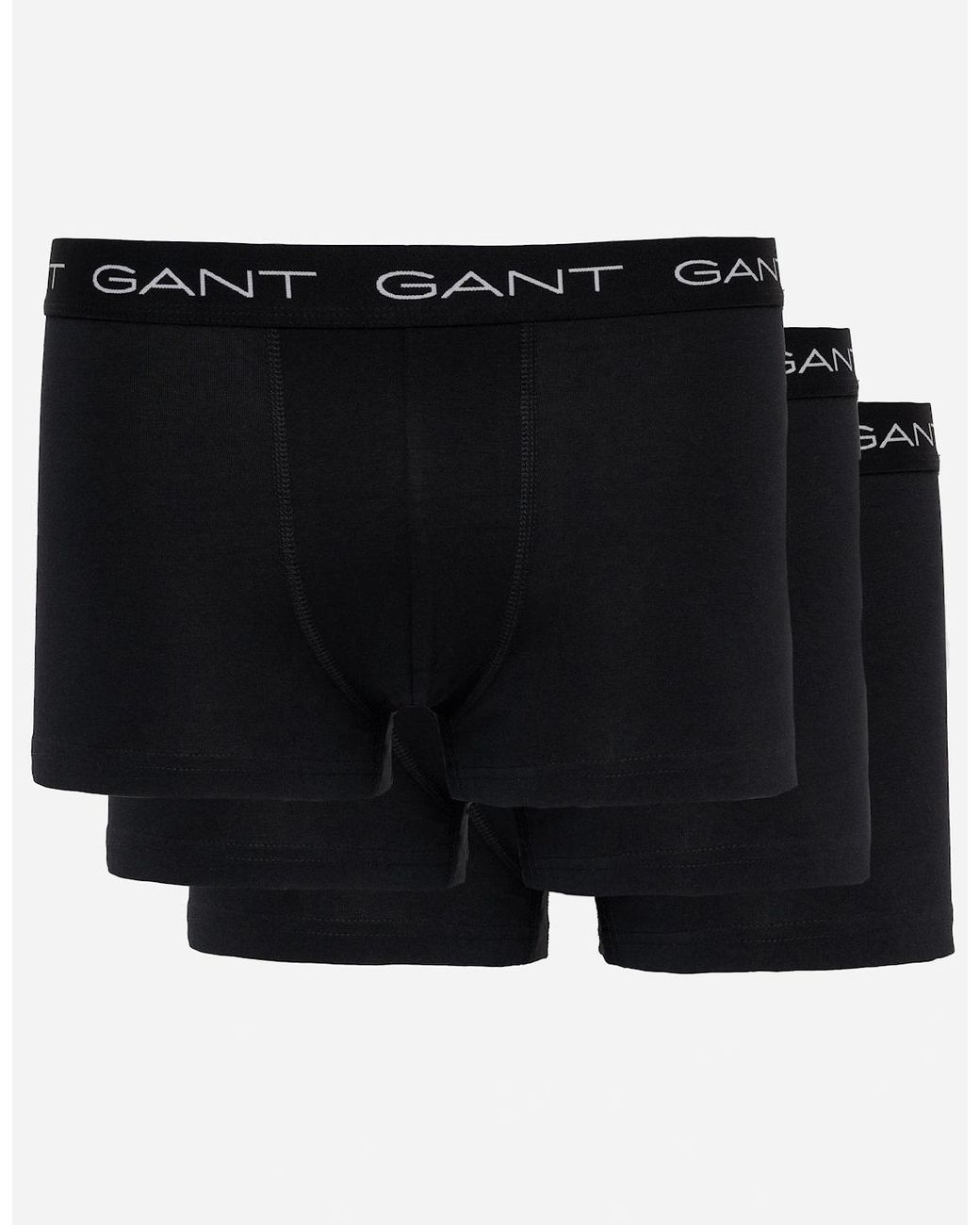 Gant Black Slim Fit Cotton Jersey Trunks 3-Pack for men