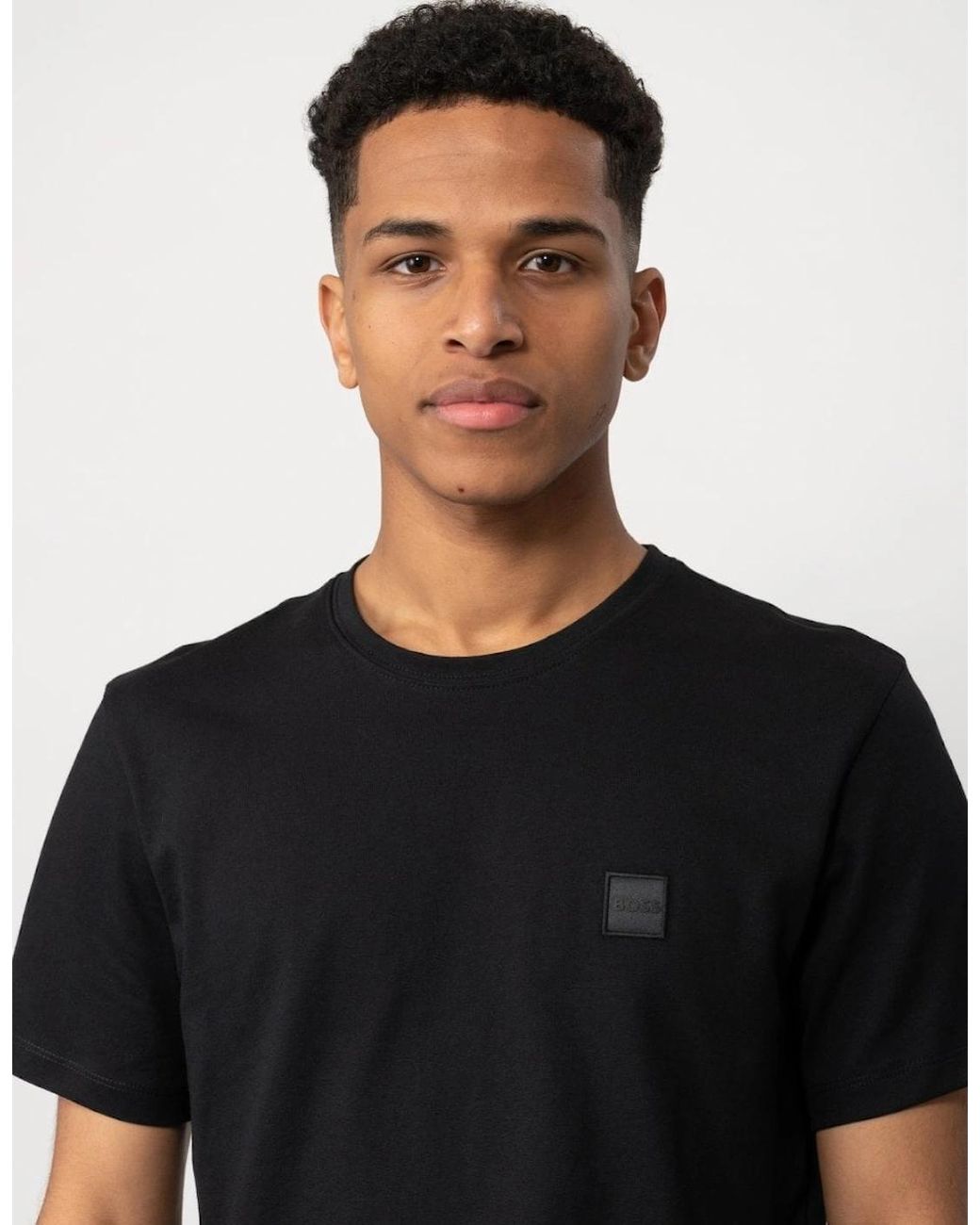 Boss Black Boss Tales Cotton-Jersey T-Shirt With Logo Patch Nos for men