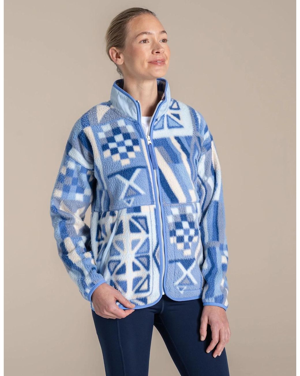 Craghoppers Blue Ladies Dante Patterned Full Zip Fleece Jacket