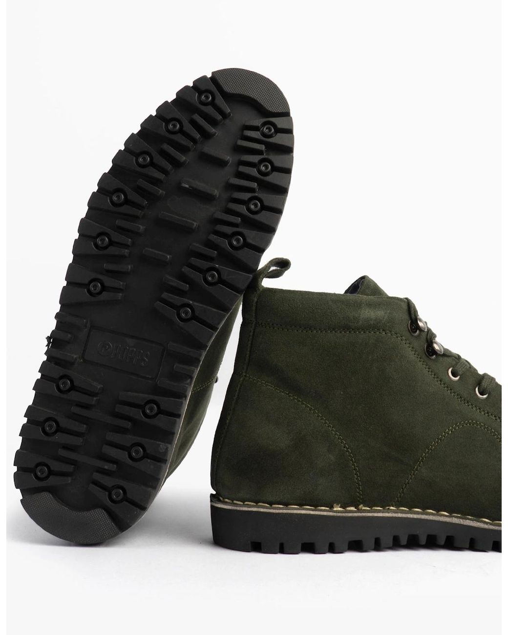 Popps Green 1961 Mod Suede Monkey Boots for men