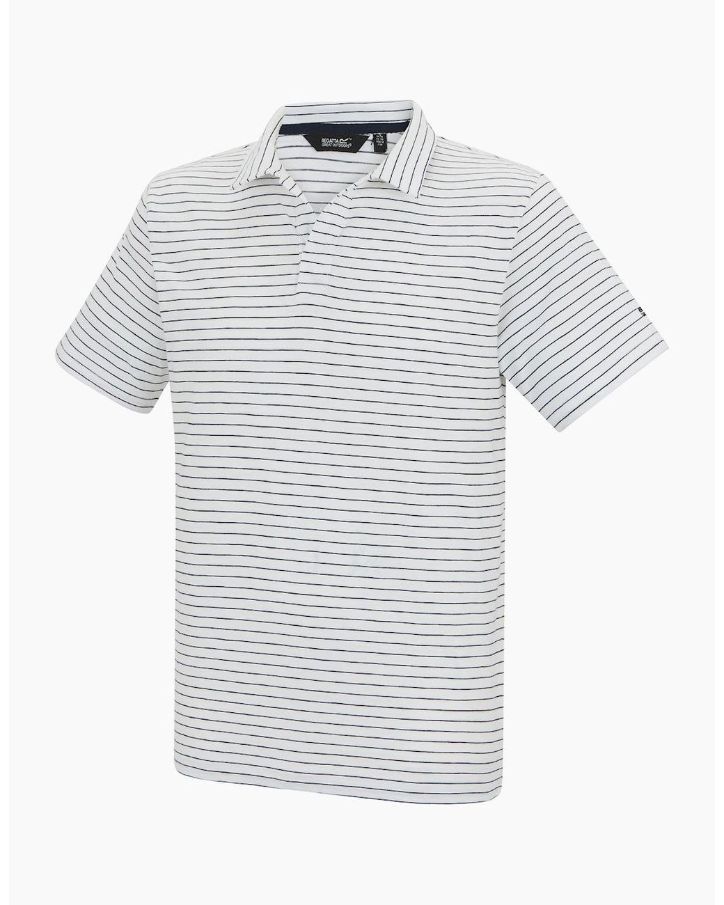 Regatta White Hadvo Stripe Polo Shirt for men