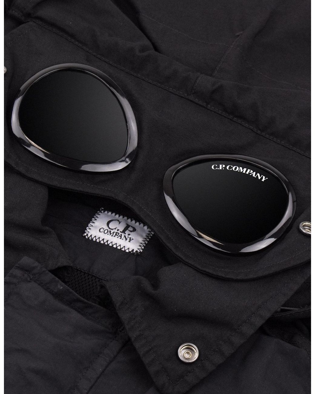 C P Company Black Flatt Nylon Mixed Goggle Overshirt 999 for men