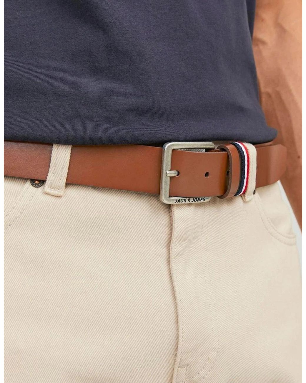 Jack & Jones Brown Espo Belt Cognac for men