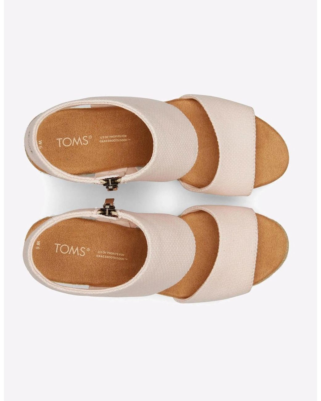 TOMS White Majorca Leather Sandals Dusty Peach