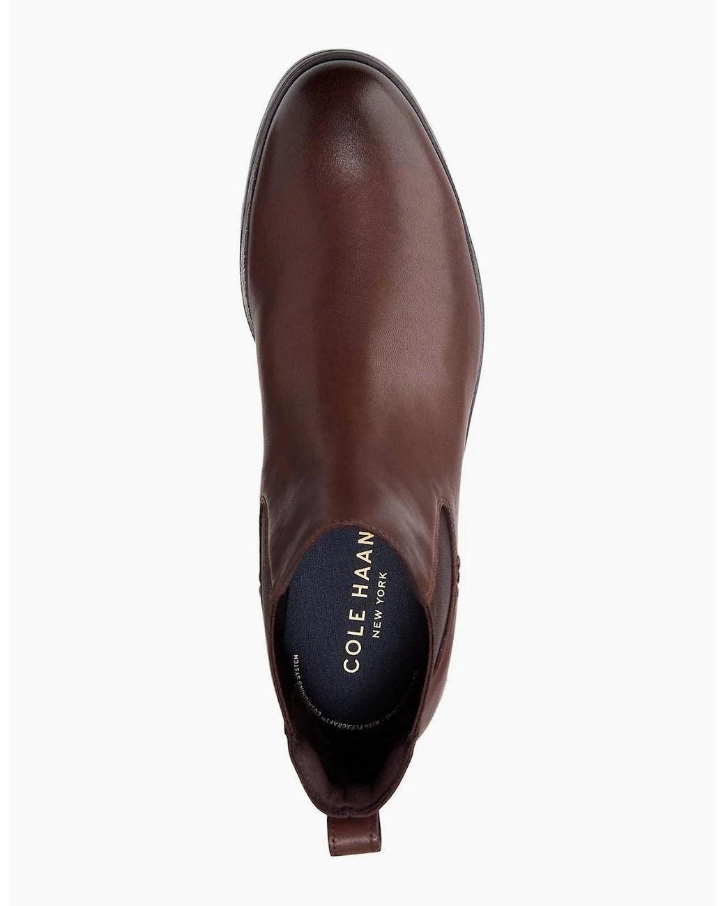 Cole Haan Brown Newmark Grand Leather Chestnut Chelsea Boots for men