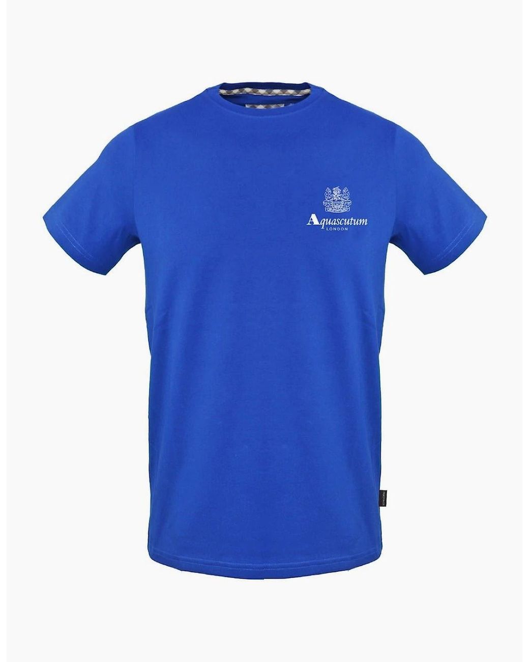 Aquascutum Blue Crew Neck Short Sleeve Jersey T-Shirt for men