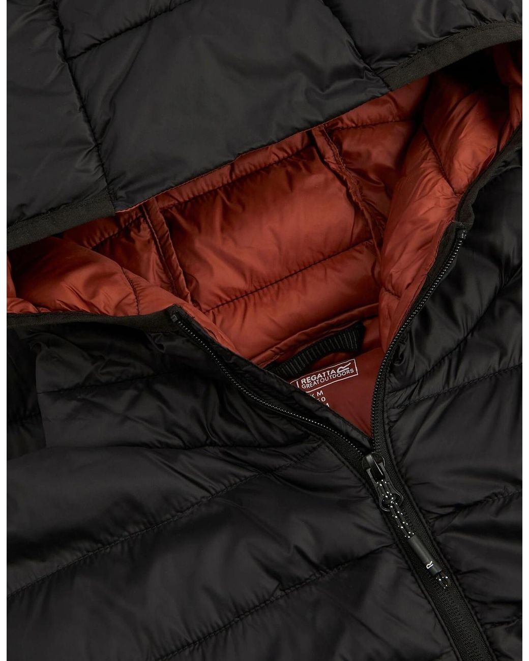 Regatta Black Marizion Baffled Hooded Padded Jacket for men