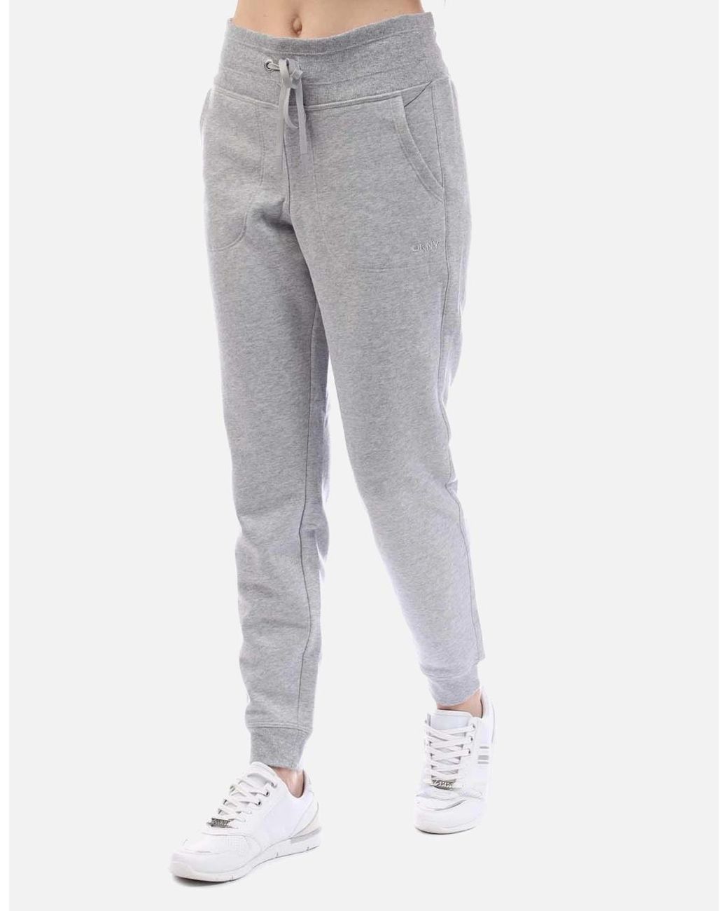 DKNY Gray Embellished Logo Jogger Pant With Pockets