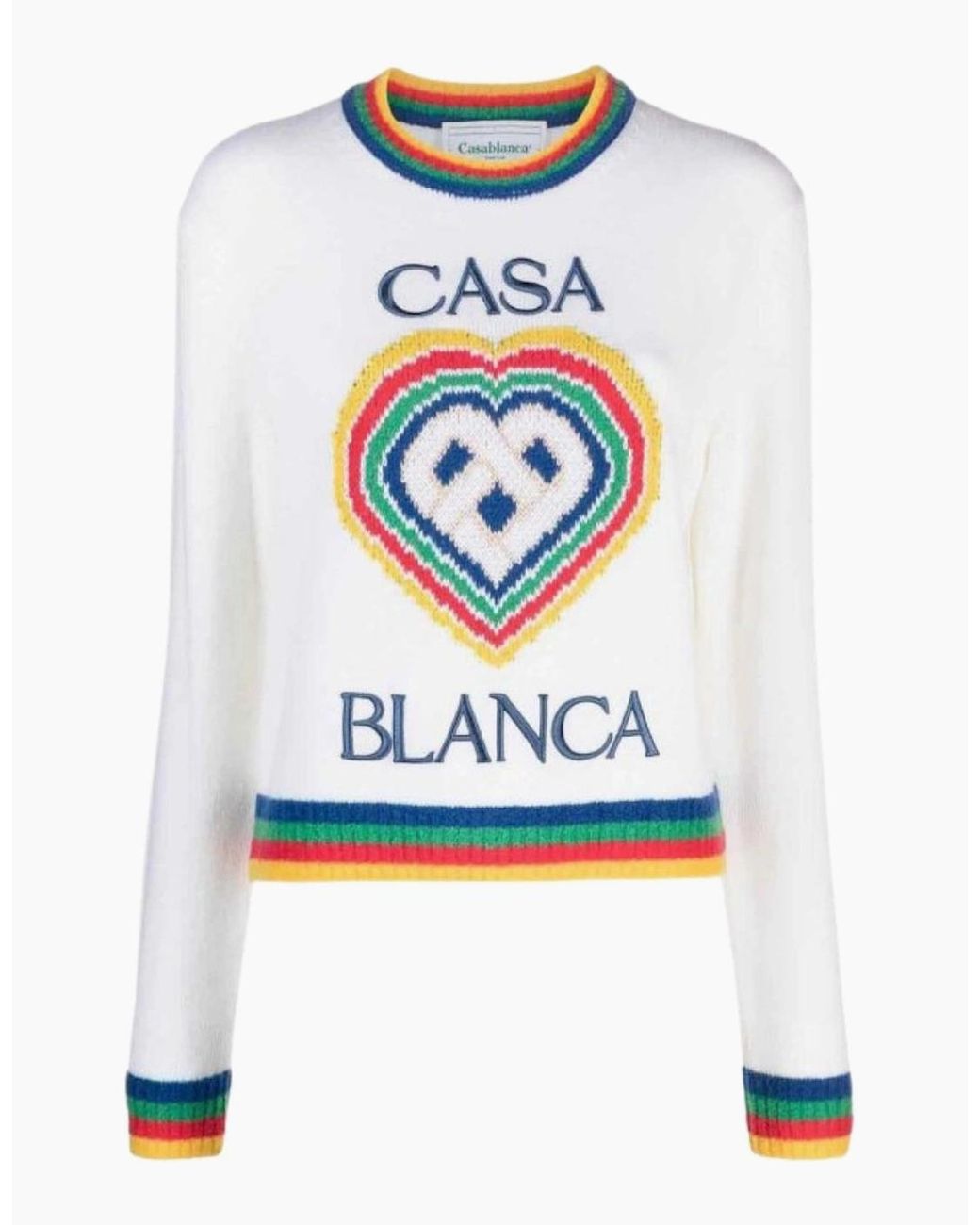 Casablanca White Heart Casa Brand Jumper Knitwear
