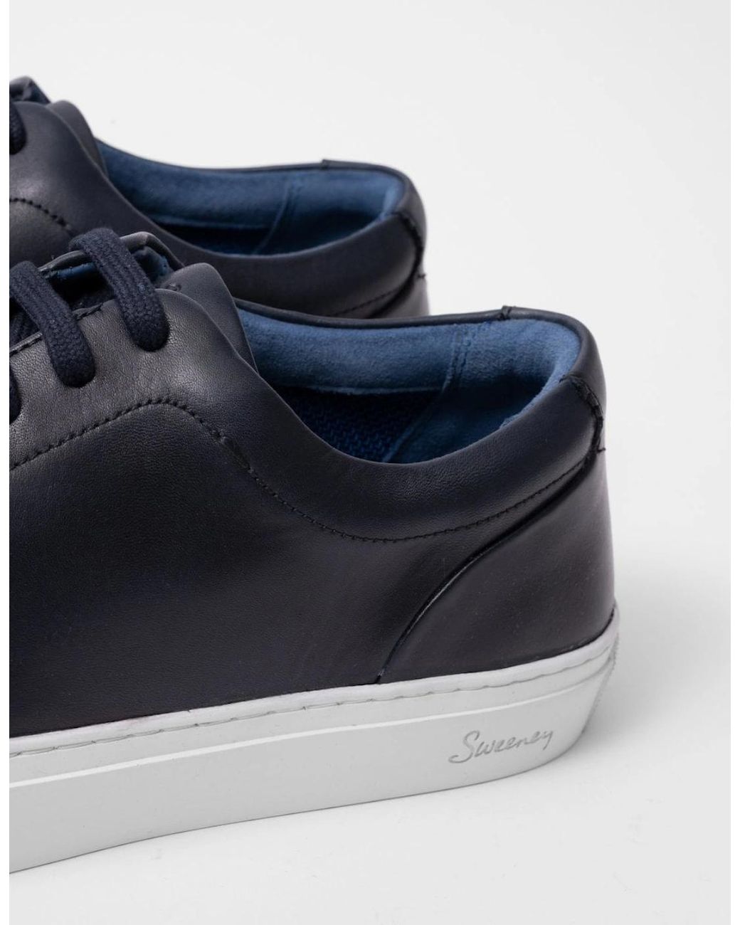 Oliver Sweeney Blue Hayle Antiqued Calf Leather Trainers for men