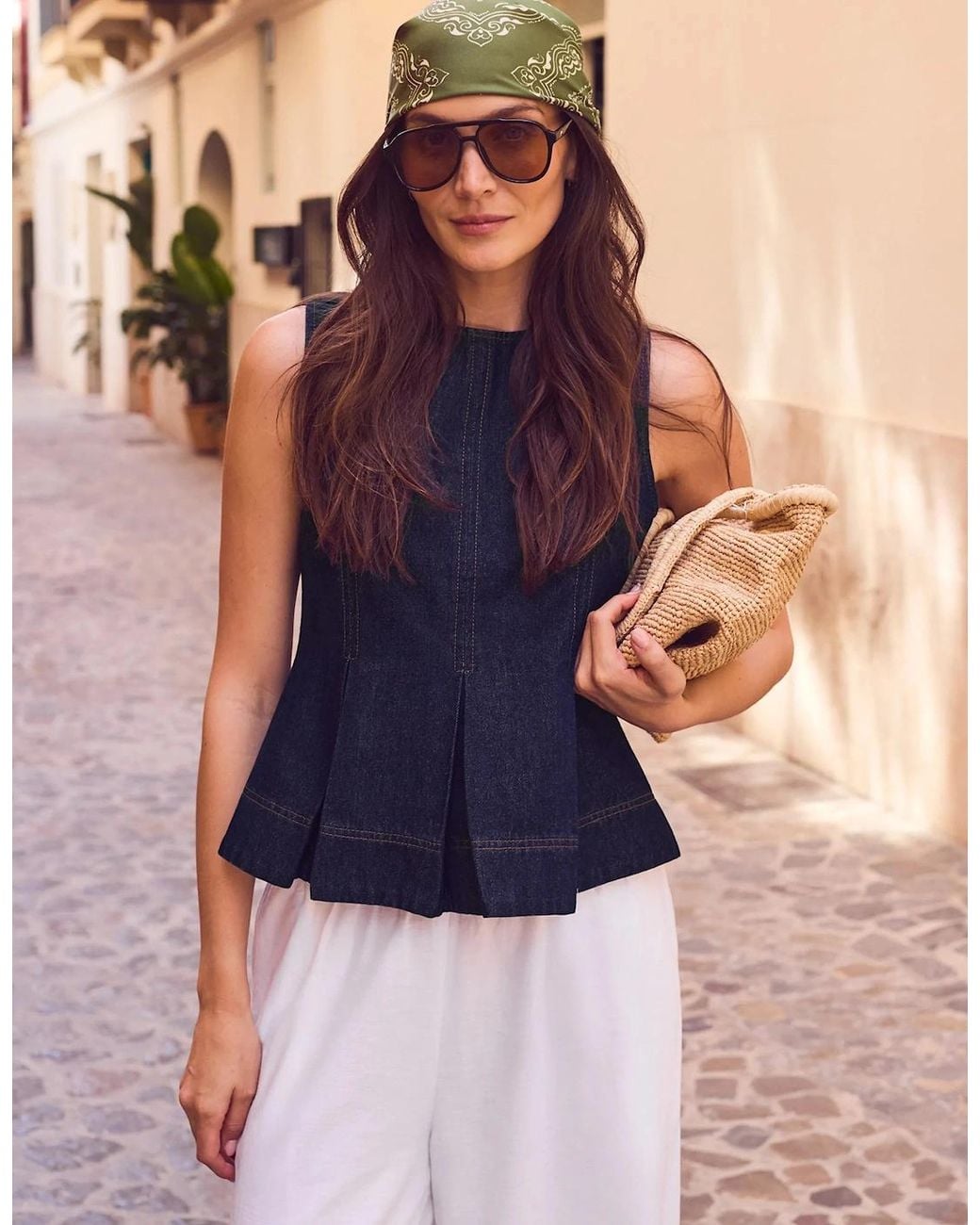 Ro&zo Blue Denim Peplum Top