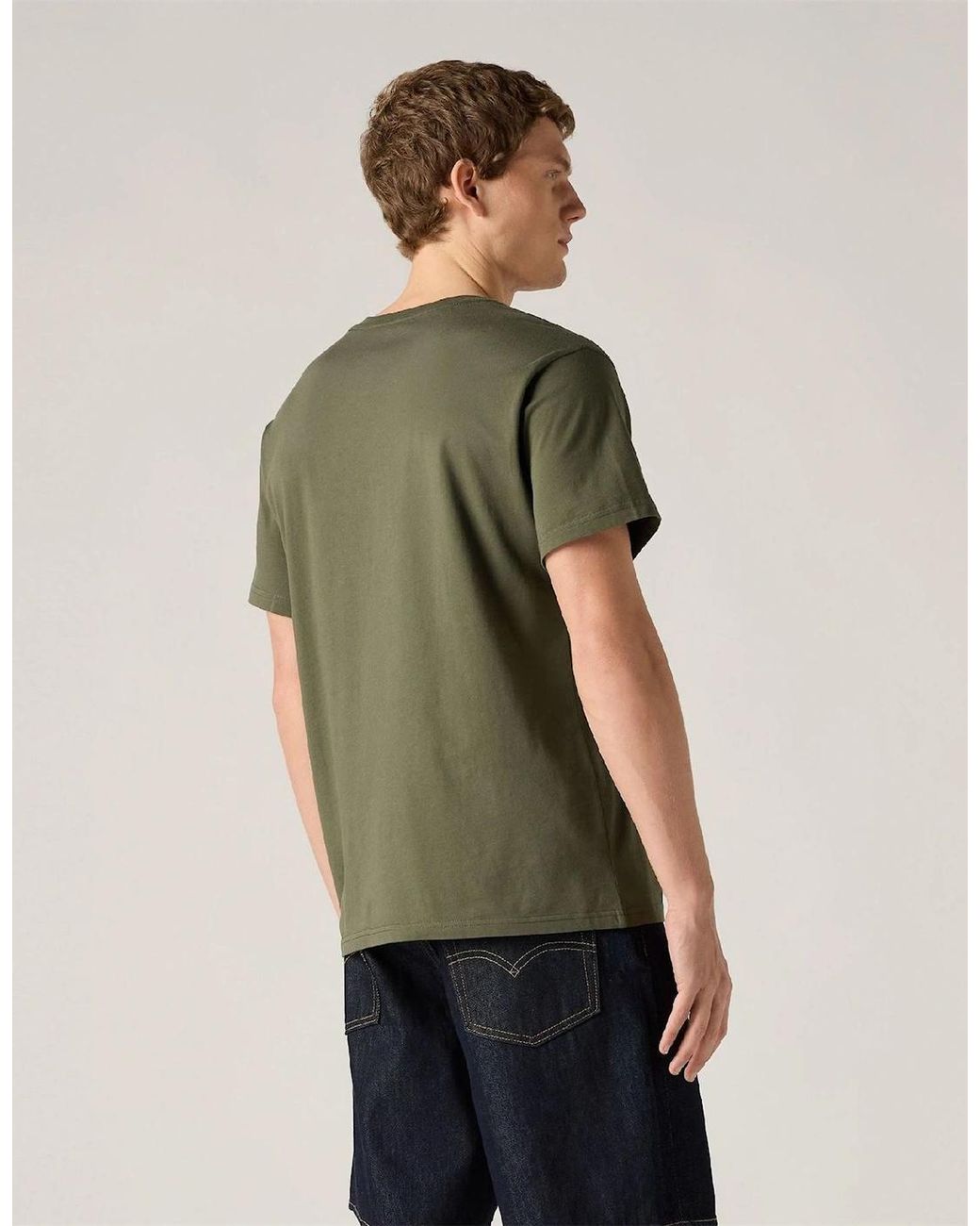 Levi's Green Levi's Headline Logo Cotton Relaxed Fit T-Shirt for men