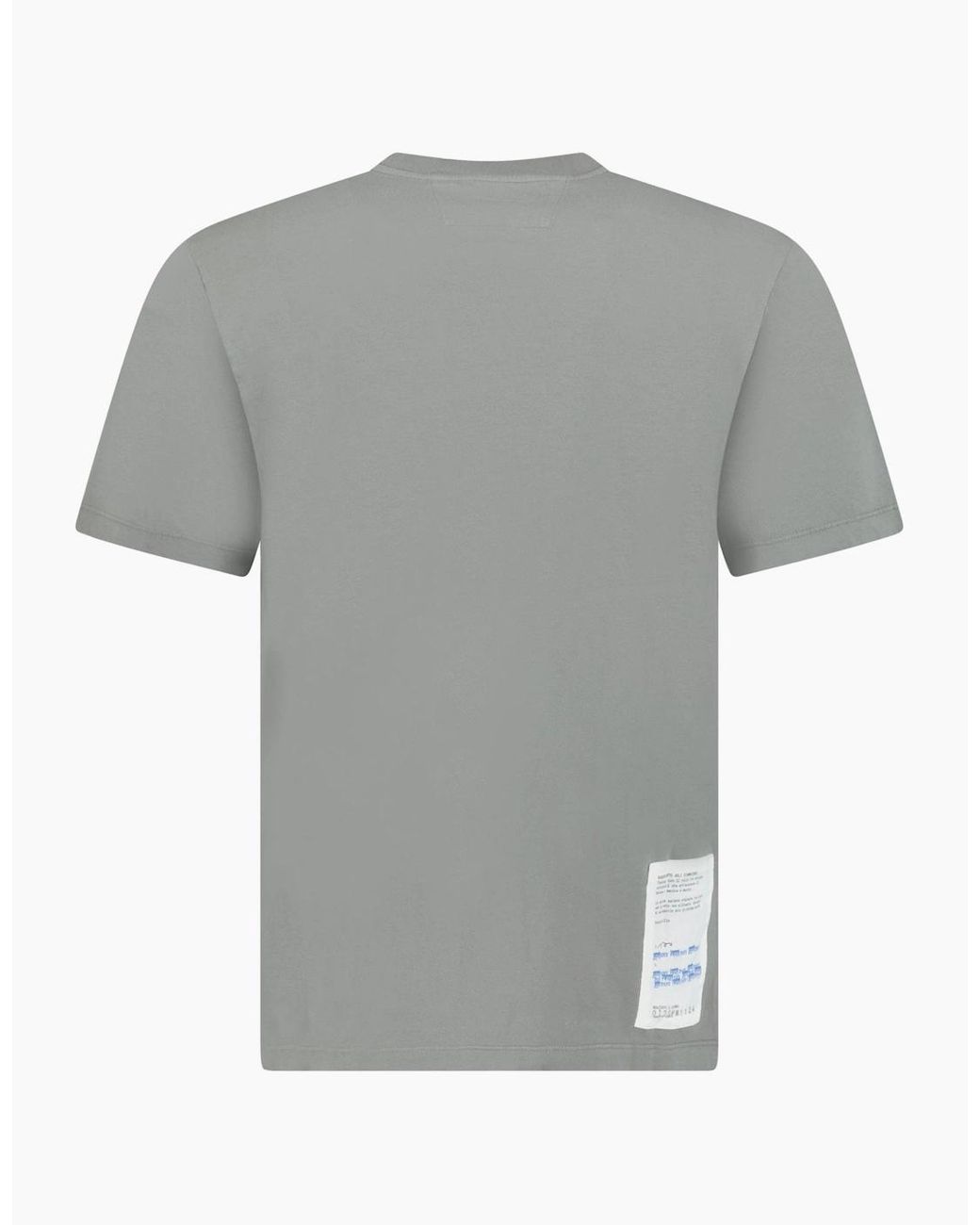 C P Company Gray Hand Print Horizontal Logo T-Shirt for men