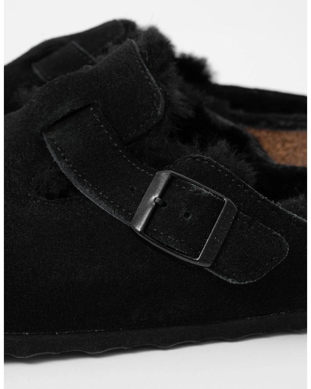 Birkenstock Boston Black Vl Sheepskin Clogs