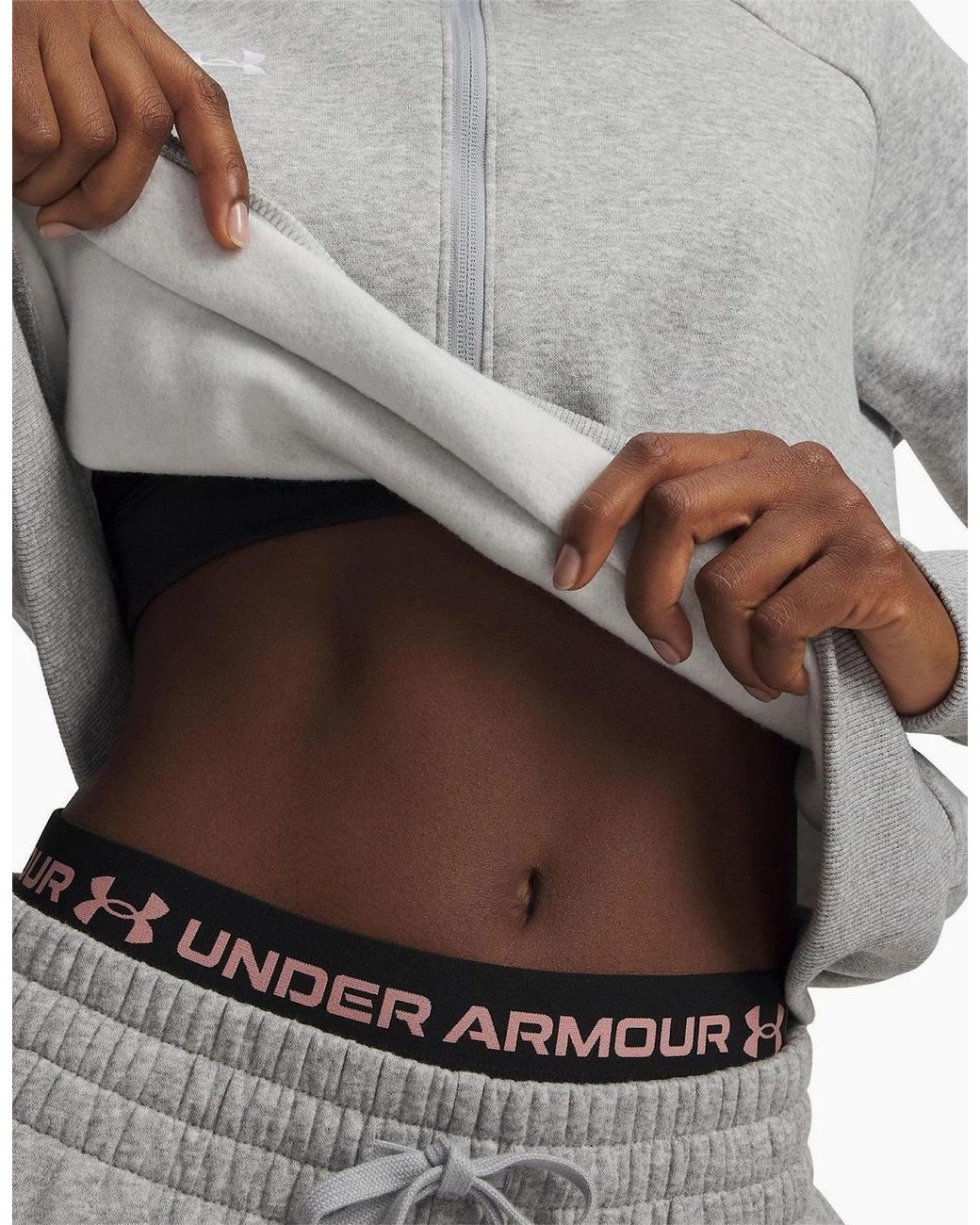 Under Armour Gray Ua Rival Funnel Neck Long Sleeve Raglan Sweatshirt