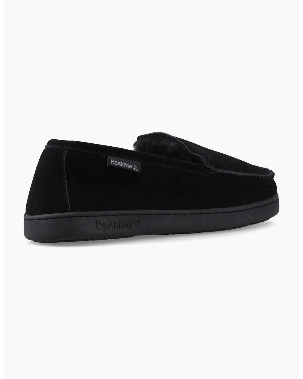 BEARPAW Black Brian Suede Slippers for men