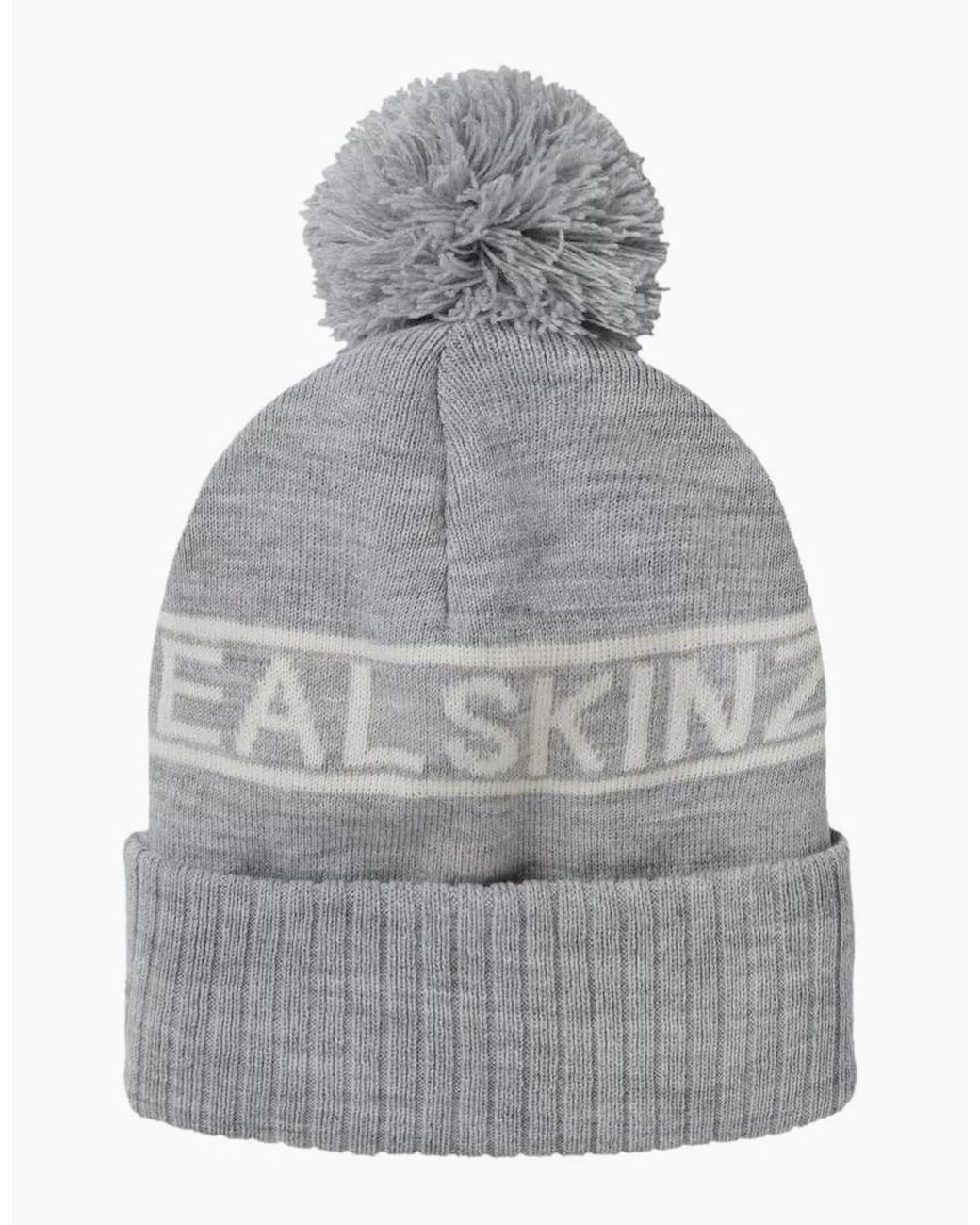 SealSkinz Gray Heacham Bobble Hat/Cream for men