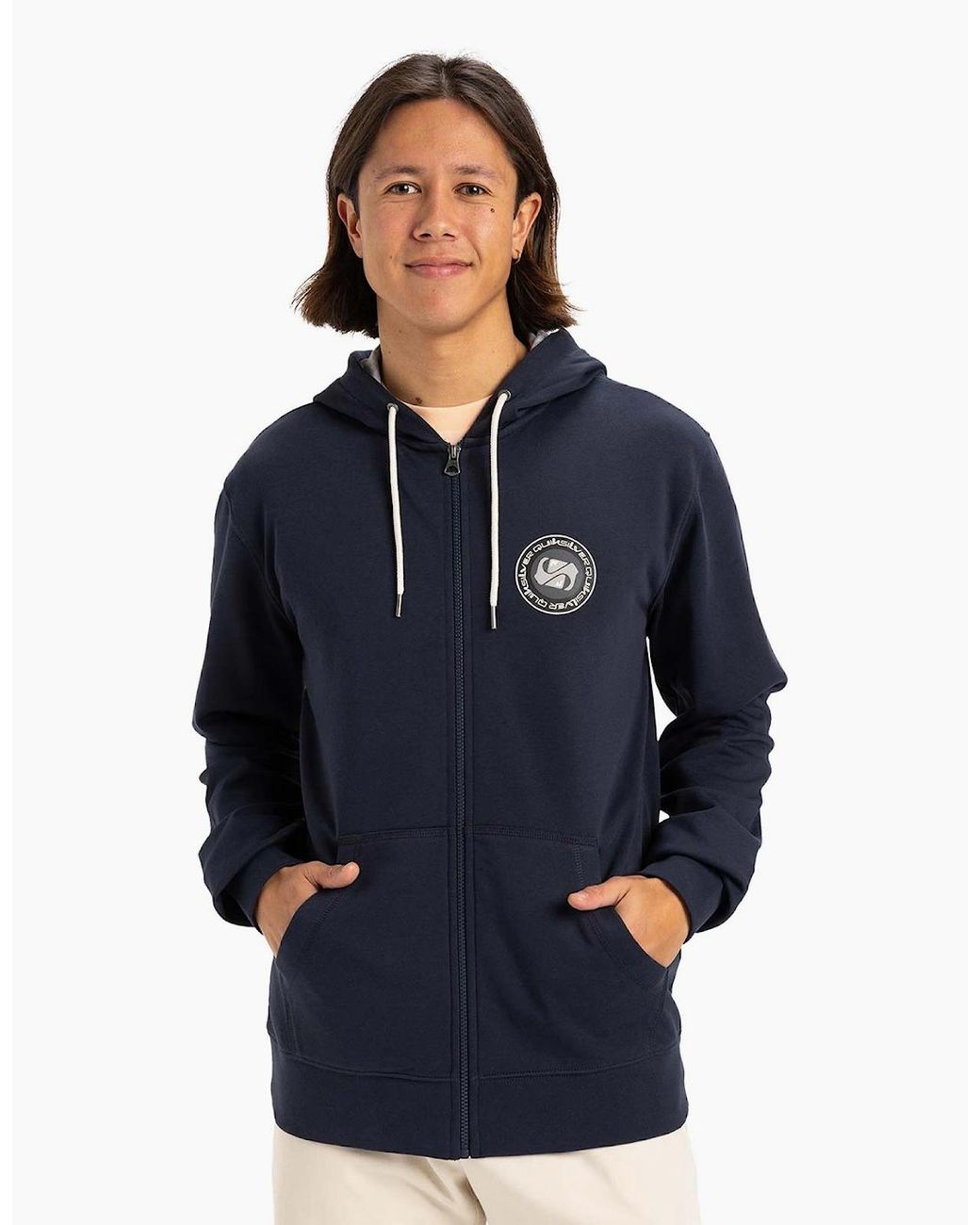 Quiksilver Blue Circle Back Full Zip Hoodie for men