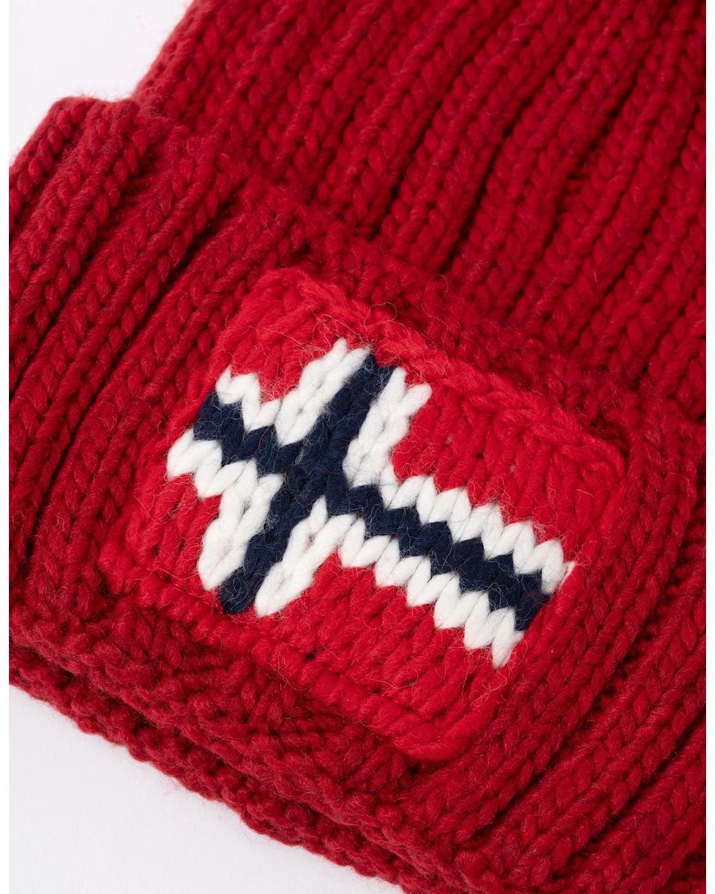 Napapijri Red Semiury 5 Bobble Hat