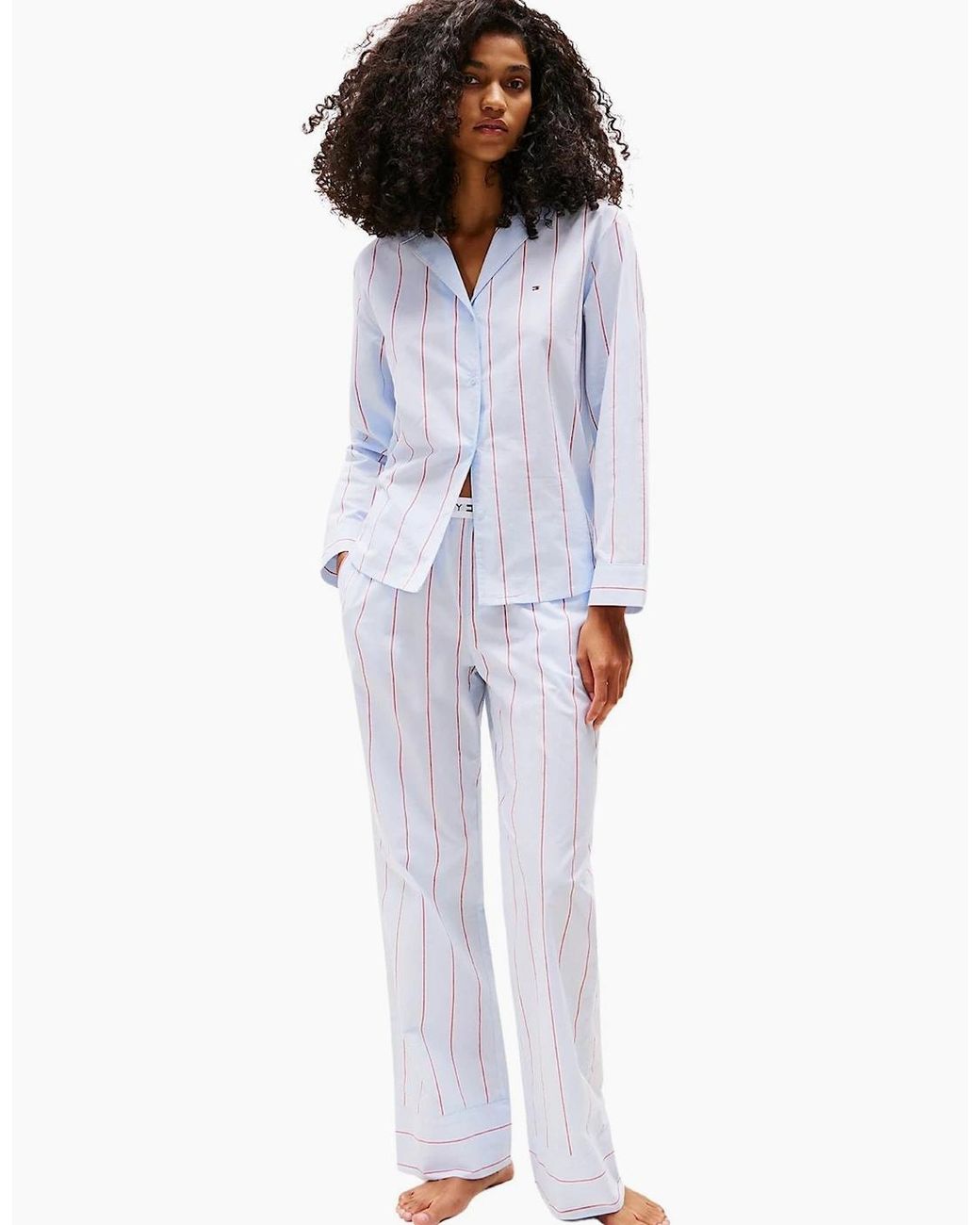 Tommy Hilfiger White Heritage Stripe Woven Poplin Pyjama Bottoms, Sweet