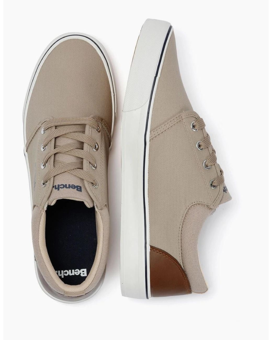 Bench White Donnie Canvas Sand Trainers for men
