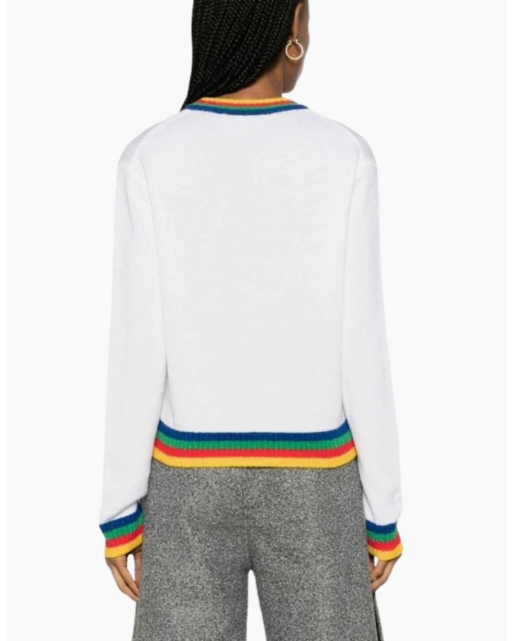 Casablanca White Heart Casa Brand Jumper Knitwear