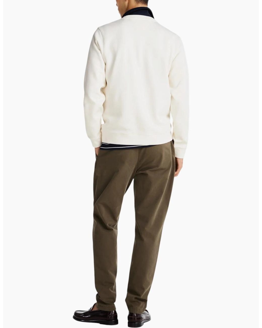 Tommy Hilfiger White Icon Interlock Hwk Sweatshirt Crew Neck Casual Cotton for men