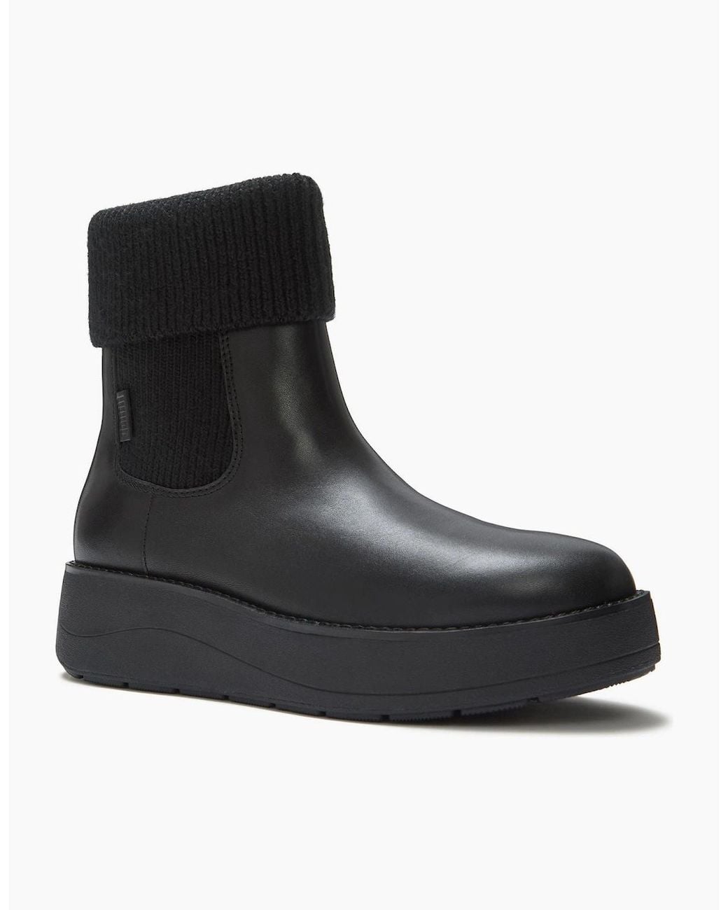 Fitflop Black Gen-Ff Roam Knit Leather Boots