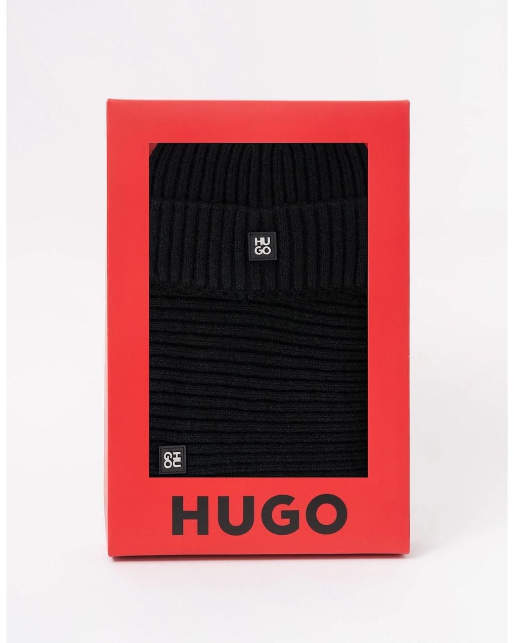 Boss Red Hugo Zasgo Beanie And Scarf Gift Set for men