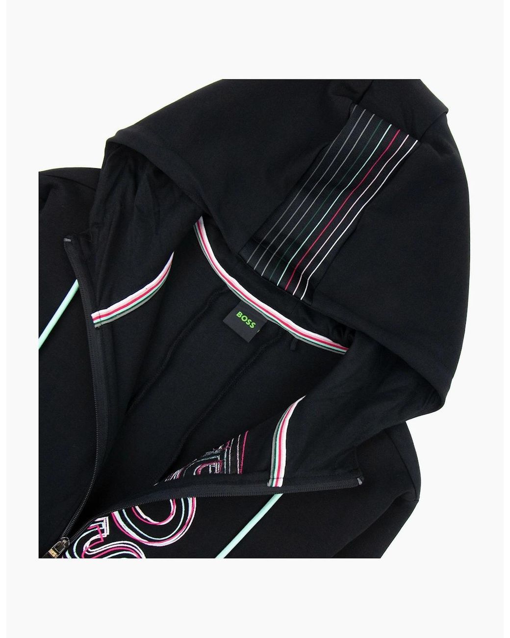Boss Black Saggy 1 Multi Logo Zip Up Hoody 001 for men