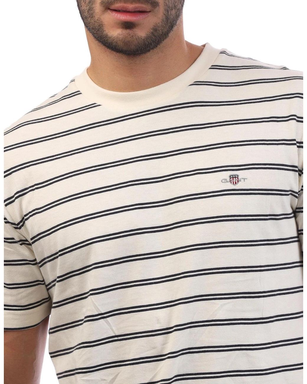 Gant White Striped T-Shirt for men