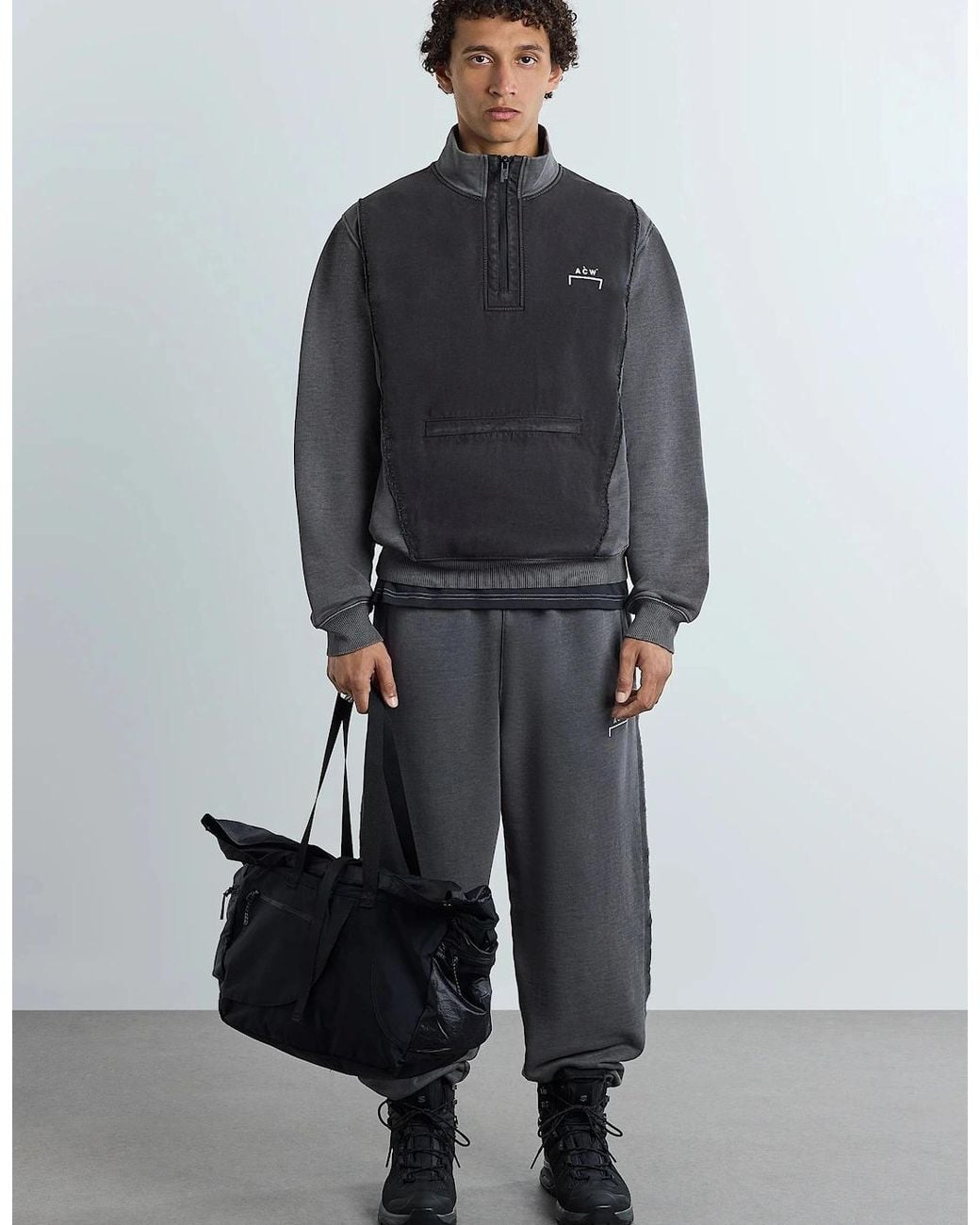 A_COLD_WALL* Black Leigh 1/4 Zip Sweatshirt for men