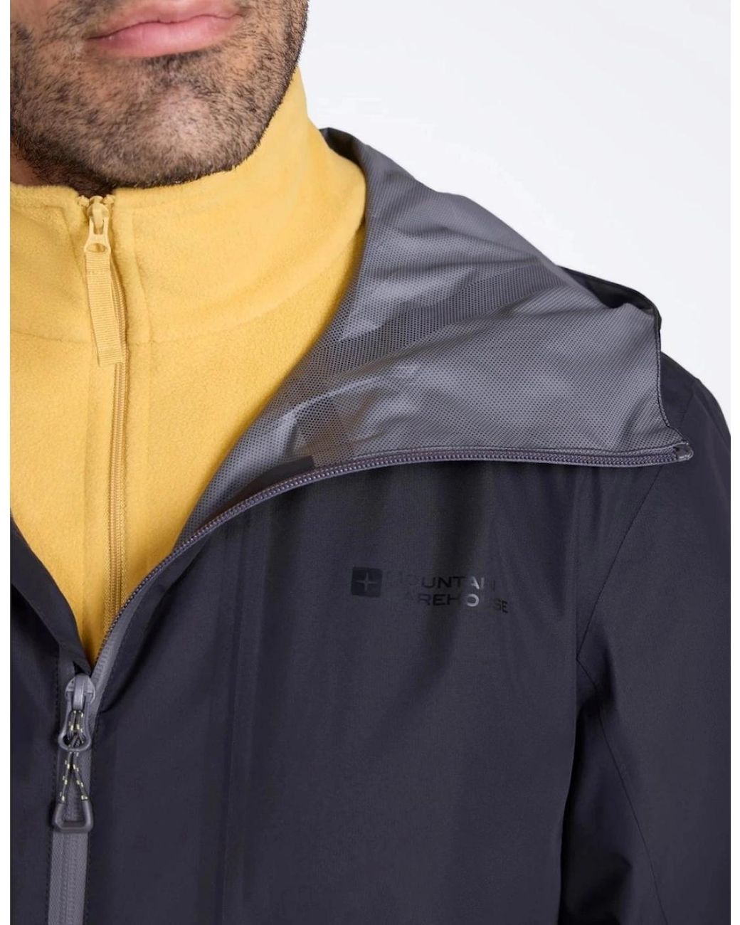 Mountain Warehouse Black Aerovent 2.5 Layer Stretch Waterproof Jacket for men