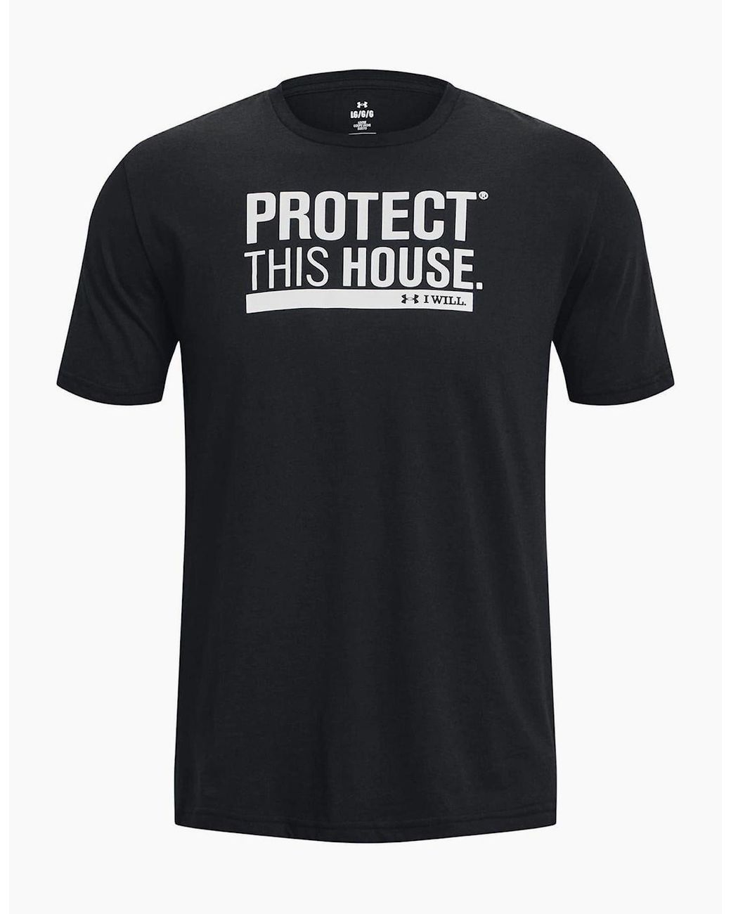 Under Armour Black Protect This House Crew Neck Short Sleeve T-Shirt for men