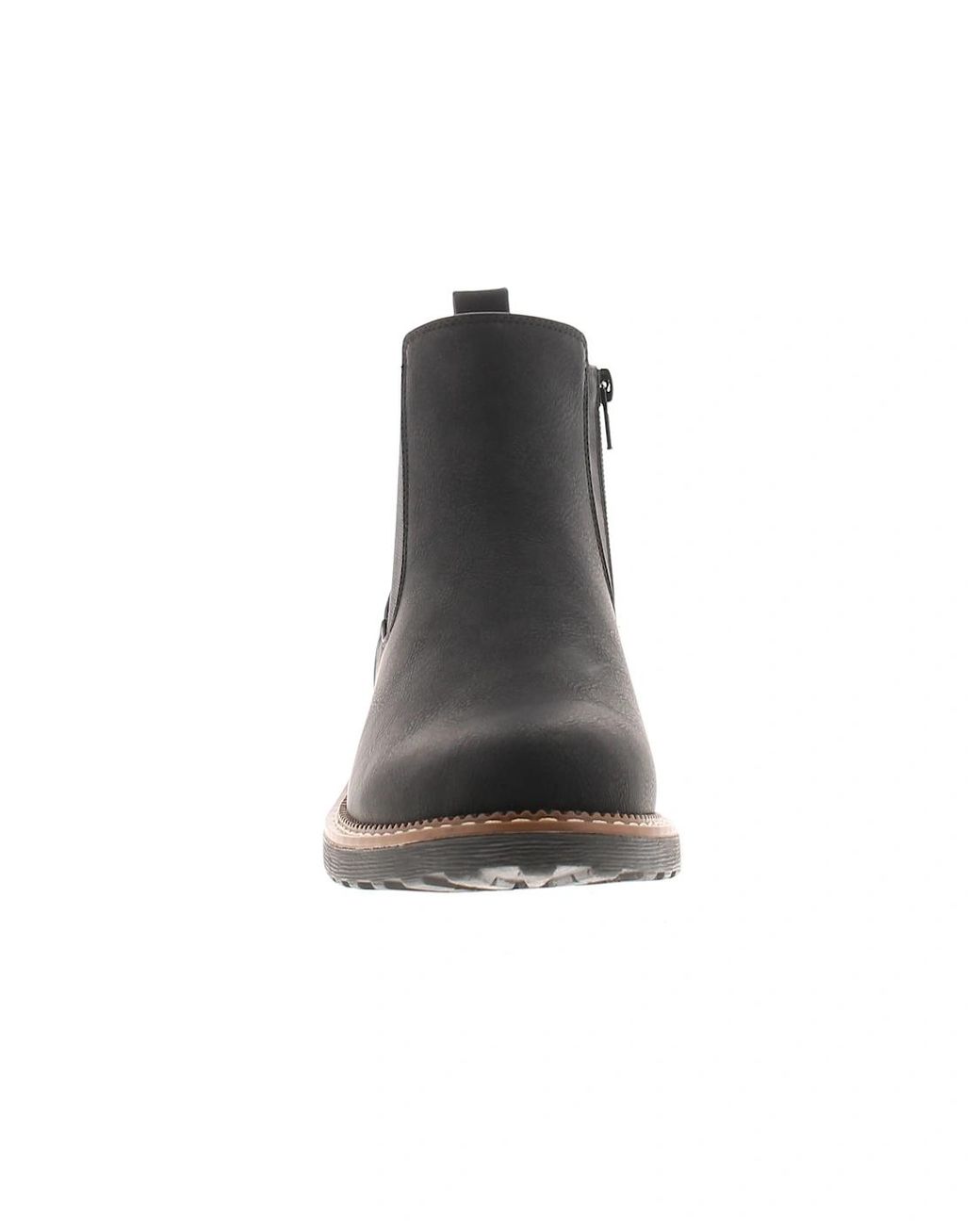 Apache Ankle Boots Concise Pu Zip Fastening Chelsea Uk Size in Black ...