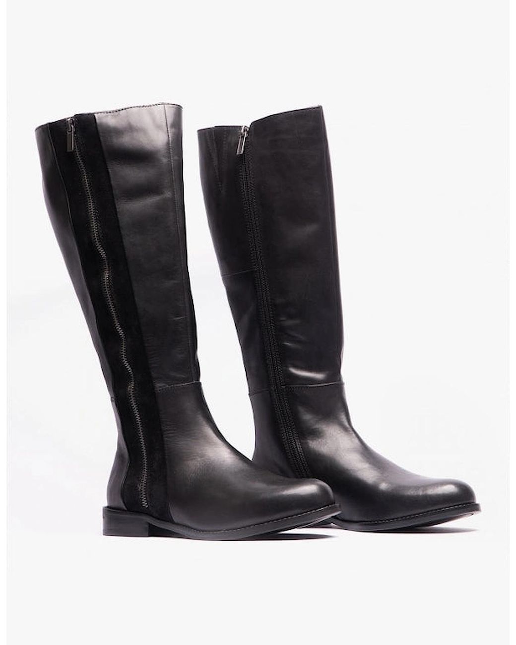 Hush Puppies Black Faith Leather Tall Boots