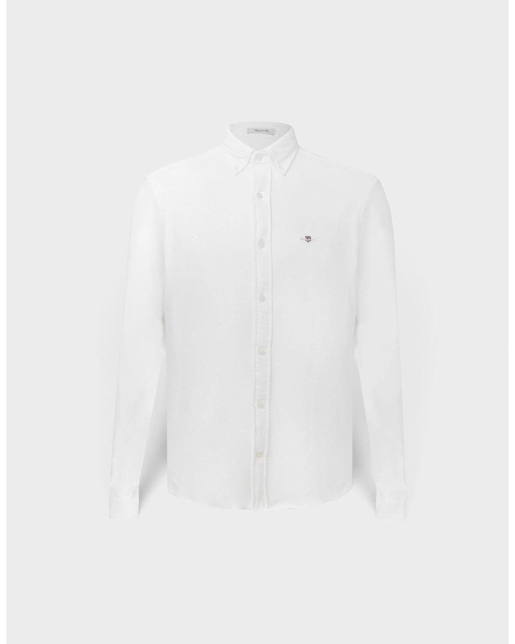 Gant White Regular Jersey Pique Shirt for men