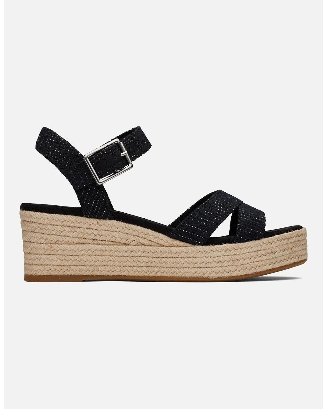 TOMS Black Audrey Espadrille