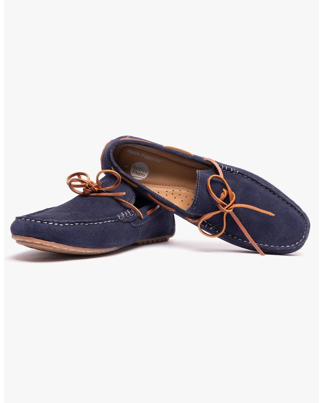 Hush Puppies Blue Reuben Boat Shoes for men