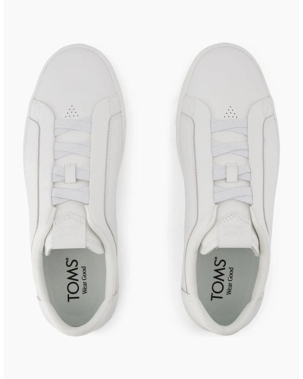 TOMS White Trvl Lite Miles Slip On Leather Sneaker for men