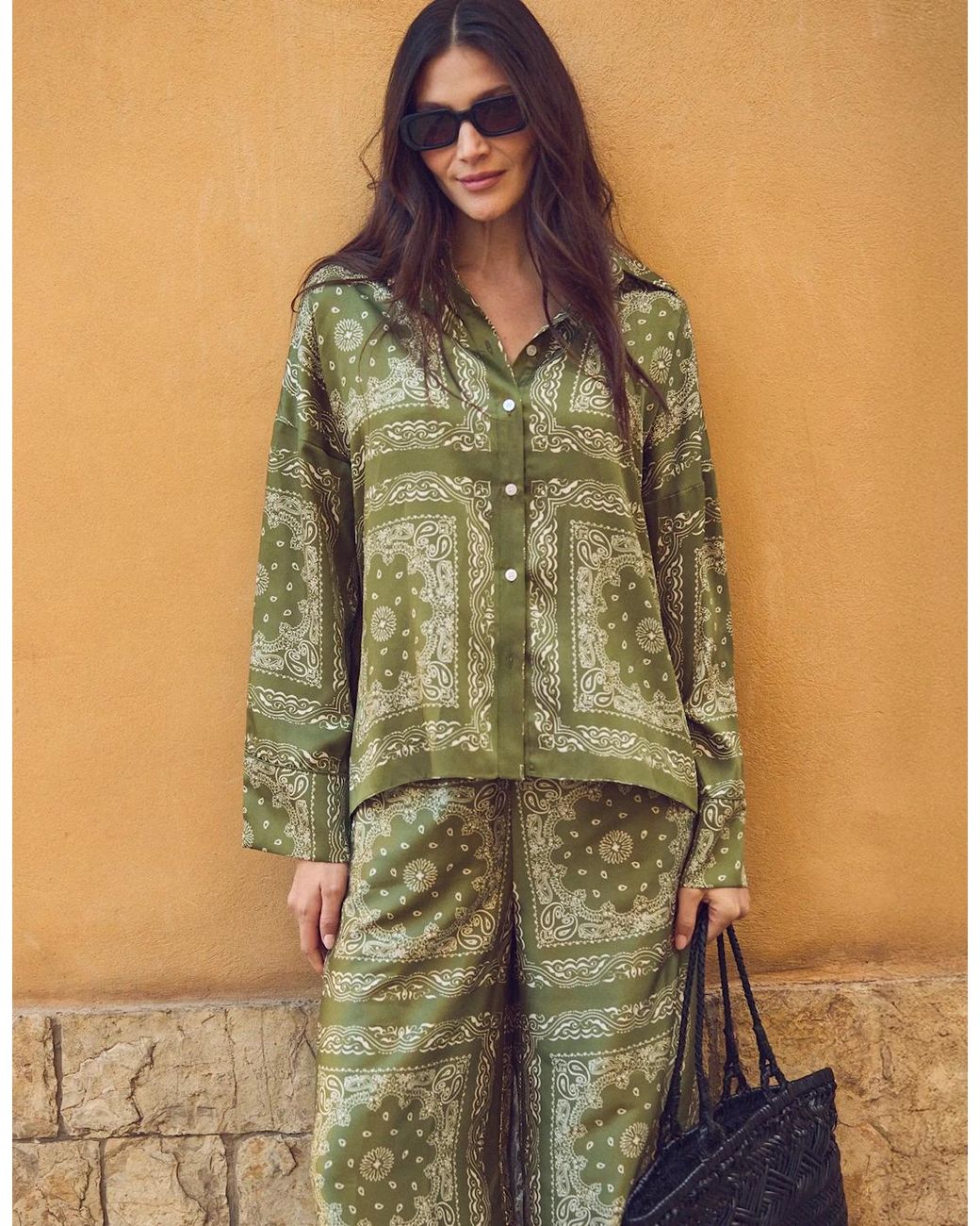 Ro&zo Green Bandana-Print Shirt