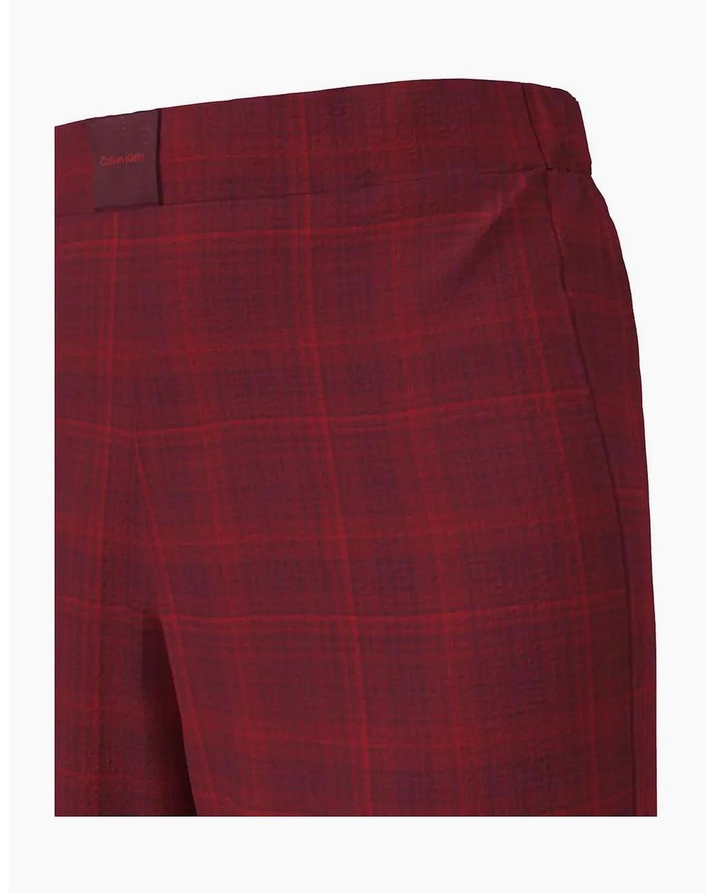 Calvin Klein Red Check Flannel Pyjama Set, Zinfandel