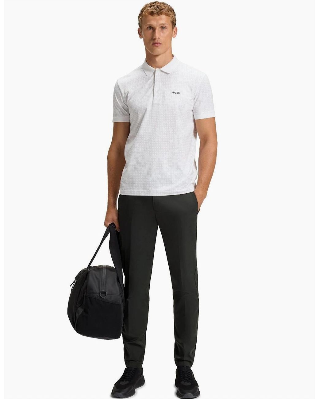 Boss Black Phoenix Slim Solid Patterned Trousers for men