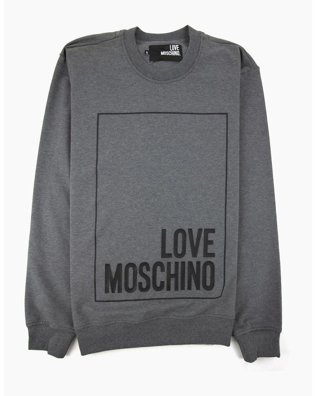 Love Moschino Gray Box Logo Sweater Dark for men