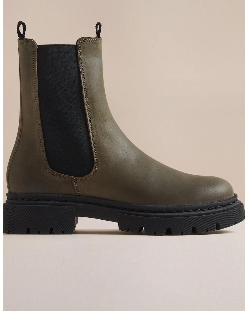 Hudson Black Blake Khaki Nubuck Chelsea Boot