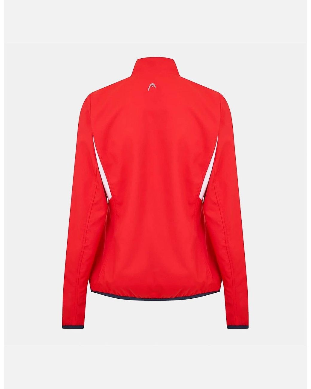 Head Red Club Solid Patterned Full Zipper Track Jacket With Logo